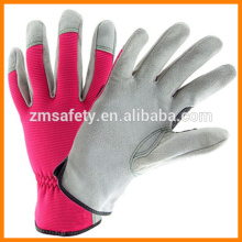 Ladies Cowhide Leather Spandex Gloves